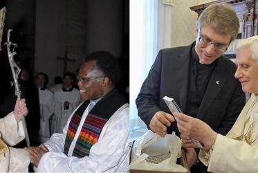 Pope Benedict XVI met former WCC general secretaries Rev. Dr Samuel Kobia (January 2008) and Bishop Olav Fykse Tveit (December 2010). Photos:  L'Osservatore Romano