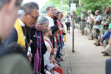In 2017 clergy took a stand by marching in silent protest through Charlottesville, 12 August 2017, Photo: Steven D. Martin/NCCUSA 